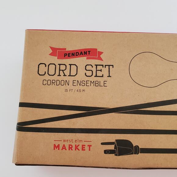 West Elm Plug-In Pendant Cord Set Red Swag Pendant Light Kit 15 ft New - Picture 3 of 16